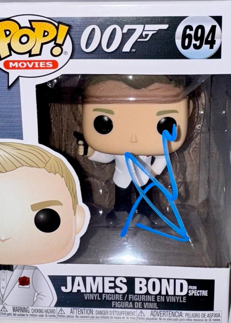 Daniel Craig Signed Funko Pop #694 James Bond (Blue Ink) - JSA COA #1